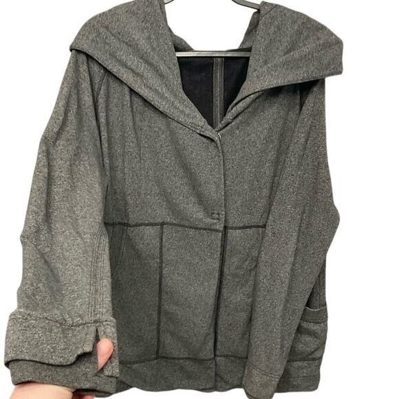 Lululemon Find Your Centre Wrap Heather Speckled In Gray & Black Hoodie Size 10 - Picture 3 of 9
